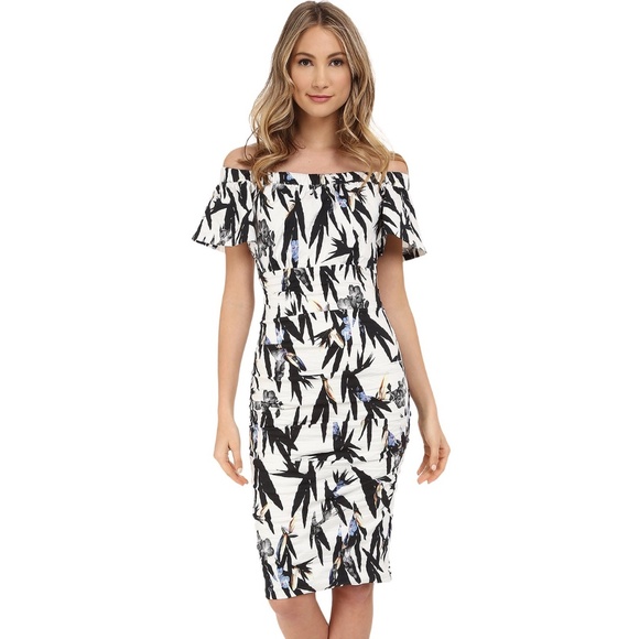 nicole miller off the shoulder dress